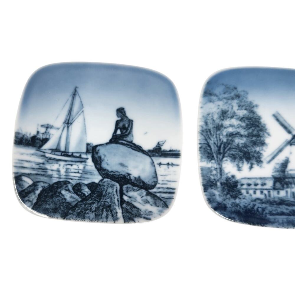 Lot Of 3 Vintage Bing & Grondahl Collectible Plate Square Plaquette Kjeld Bonfil - Picture 2 of 10